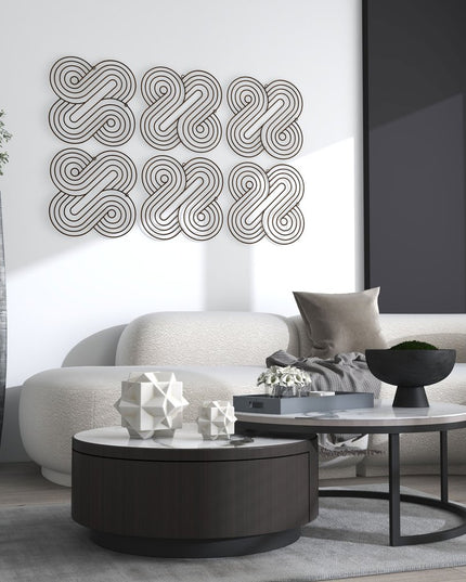 20" X 20" Bronze Metal Abstract Geometric Hanging Dimensional Sculpture