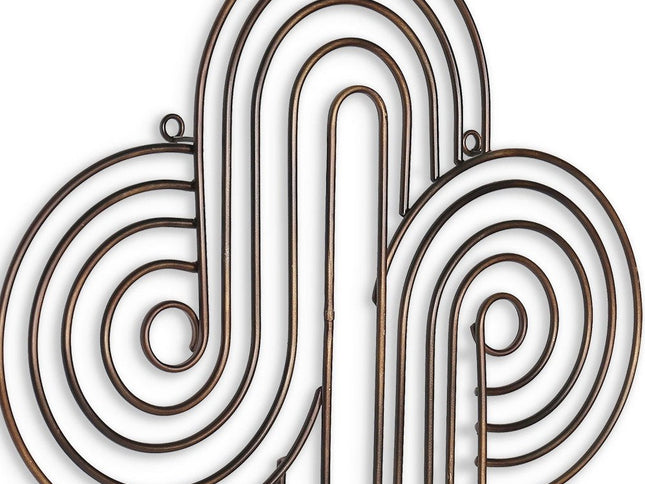 20" X 20" Bronze Metal Abstract Geometric Hanging Dimensional Sculpture