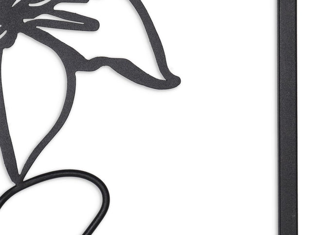 20" X 14" Black Metal Abstract Female Face Hanging Dimensional Sculpture