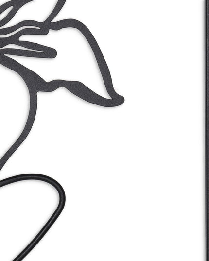 20" X 14" Black Metal Abstract Female Face Hanging Dimensional Sculpture