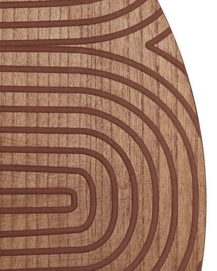 Set of Two Brown Wood Hanging Dimensional Sculpture