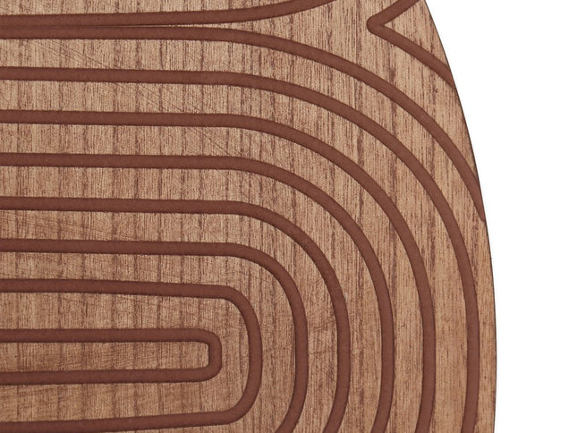 Set of Two Brown Wood Hanging Dimensional Sculpture