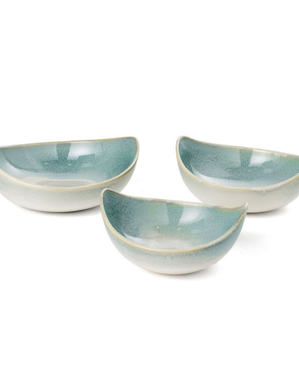 Set of Three Blue And White Ceramic Decorative Bowl