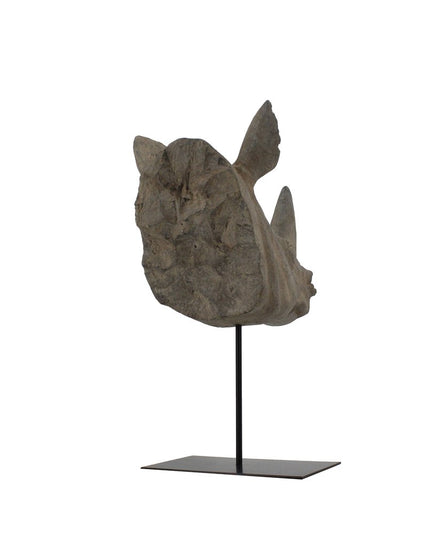 17" Brown Resin Rhinoceros Tabletop Sculpture