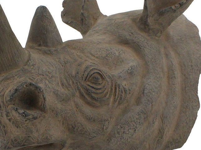 17" Brown Resin Rhinoceros Tabletop Sculpture