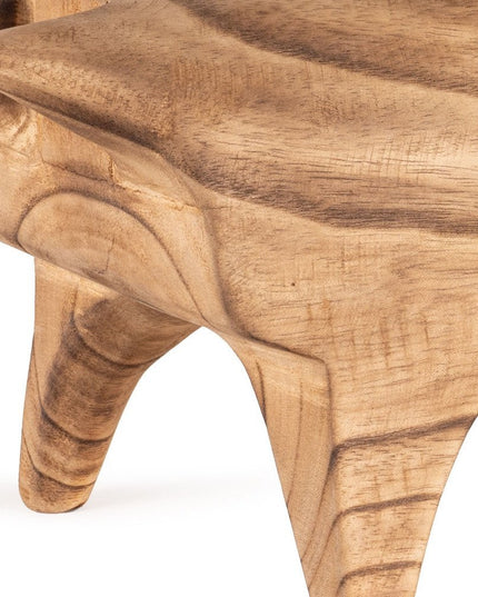 6" Brown Solid Wood Bull Tabletop Sculpture