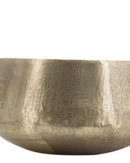 Set of Two Gold Aluminum Round Table Vases