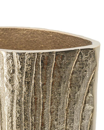 15" Gold Oval Aluminum Table Vase