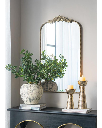 12" Gray Ivory And Gold Modern Abstract Ceramic Table Vase