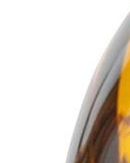 Set of Three Amber Abstract Swirl Glass Decorative Bottles With Stoppers