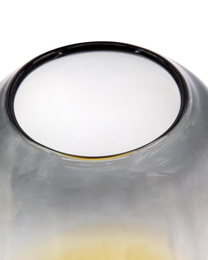 19" Clear And Brown Ombre Glass Table Vase