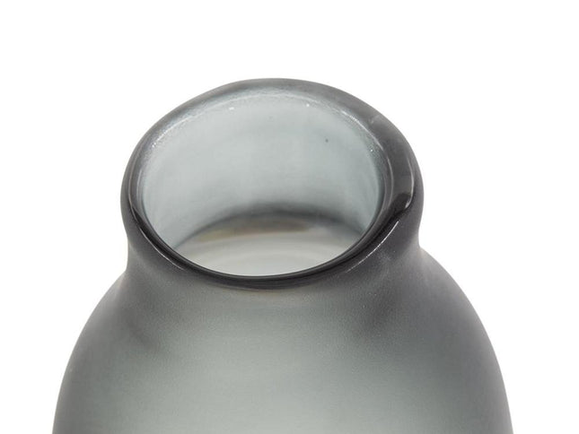 17" Charcoal And Orange Ombre Glass Table Vase