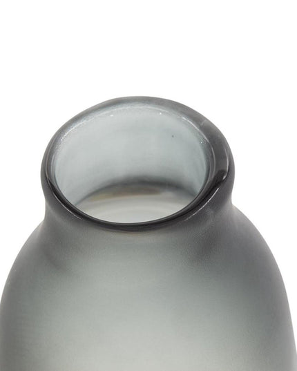 17" Charcoal And Orange Ombre Glass Table Vase