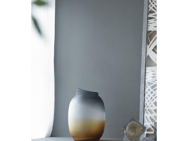 10" Charcoal And Orange Ombre Round Glass Table Vase