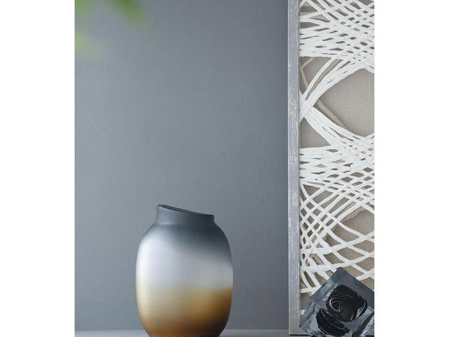 10" Charcoal And Orange Ombre Round Glass Table Vase