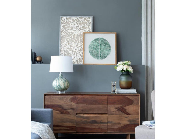 11" Charcoal And Orange Ombre Round Glass Table Vase