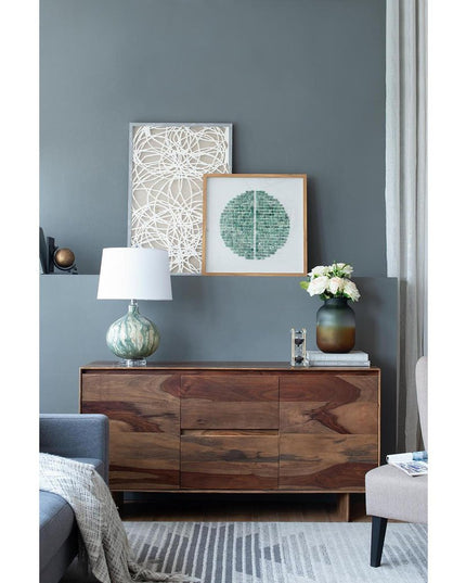 11" Charcoal And Orange Ombre Round Glass Table Vase