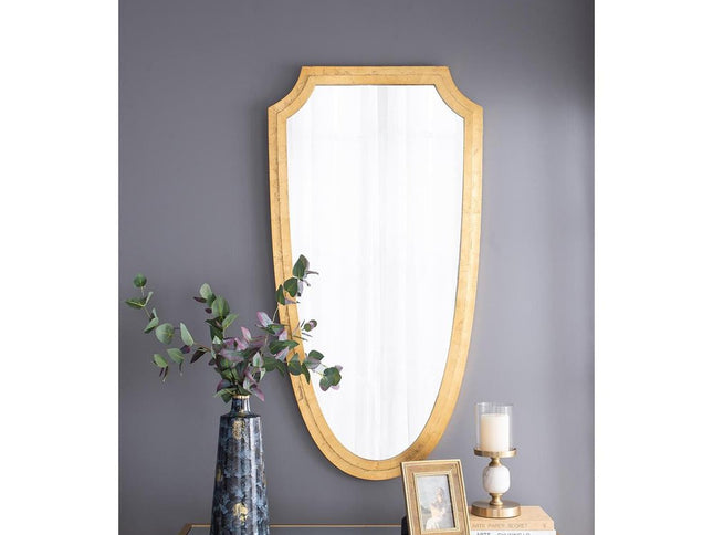 14" Blue And Gold Abstract Bud Glass Table Vase