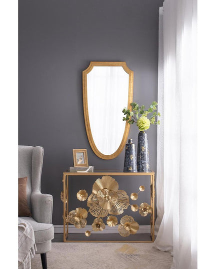 14" Blue And Gold Abstract Bud Glass Table Vase