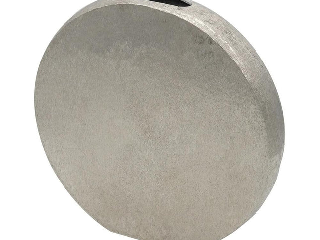 15" Silver Aluminum Round Disc Table Vase