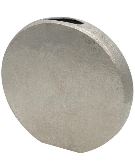 15" Silver Aluminum Round Disc Table Vase