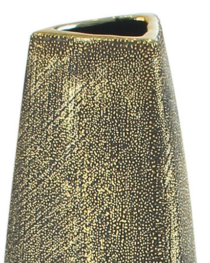 47" Gold Tapered Ceramic Floor Vase