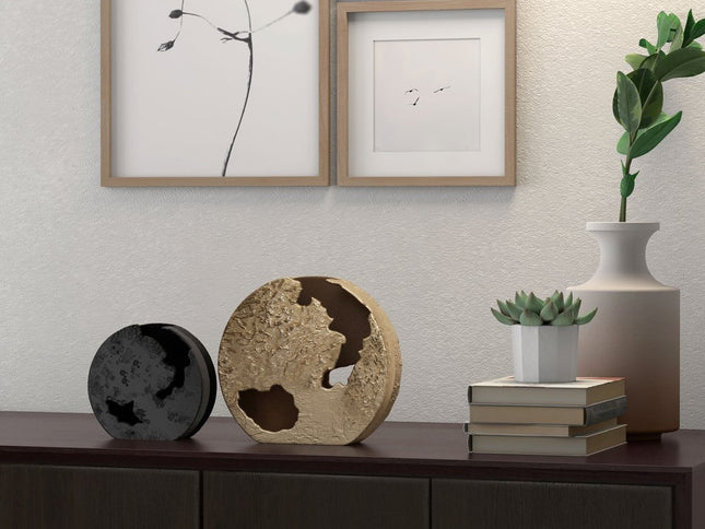 8" Black Hammered Round Aluminum Table Vase