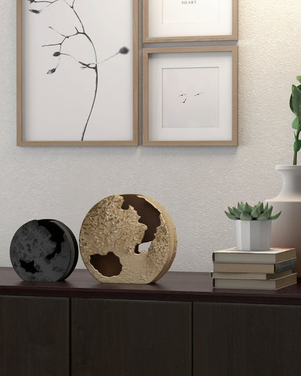 8" Black Hammered Round Aluminum Table Vase