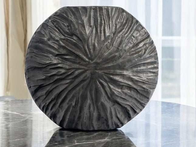 10" Gray Abstract Aluminum Table Vase