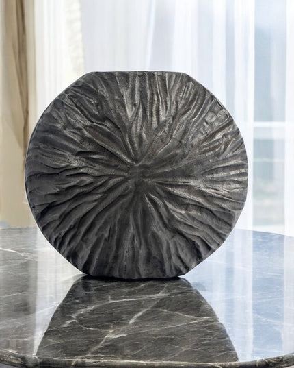10" Gray Abstract Aluminum Table Vase