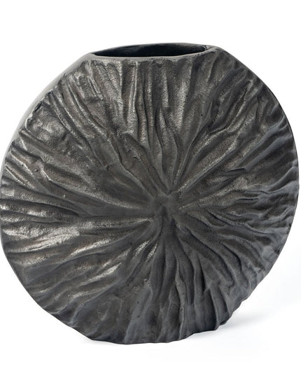 10" Gray Abstract Aluminum Table Vase