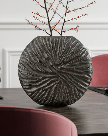 10" Gray Abstract Aluminum Table Vase