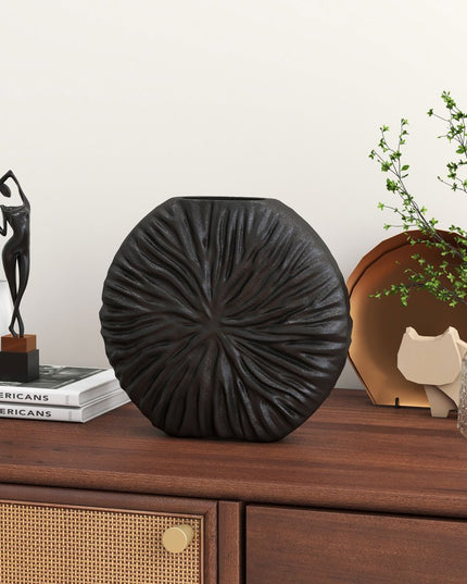 10" Gray Abstract Aluminum Table Vase