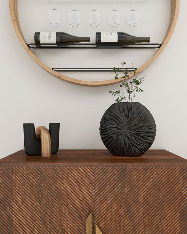 10" Gray Abstract Aluminum Table Vase