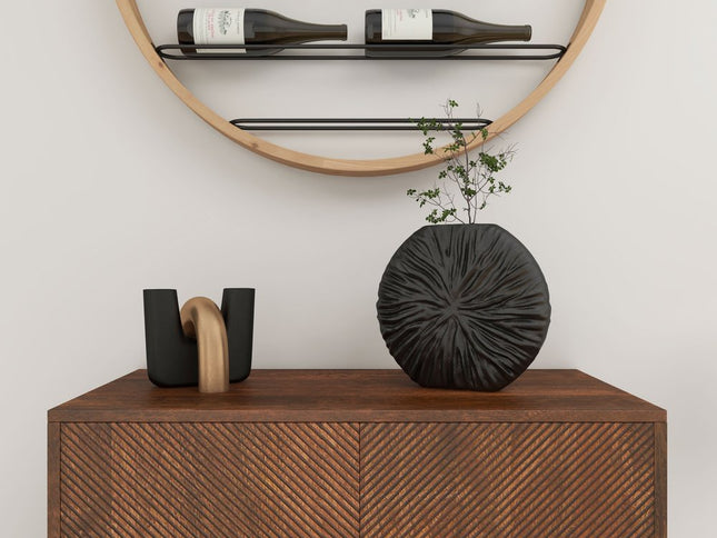 10" Gray Abstract Aluminum Table Vase