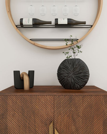 10" Gray Abstract Aluminum Table Vase