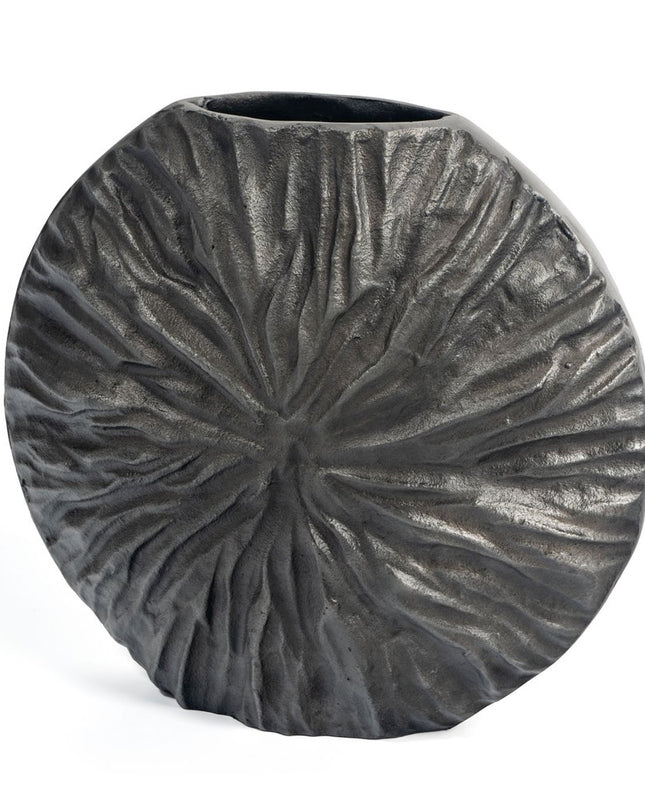 10" Gray Abstract Aluminum Table Vase