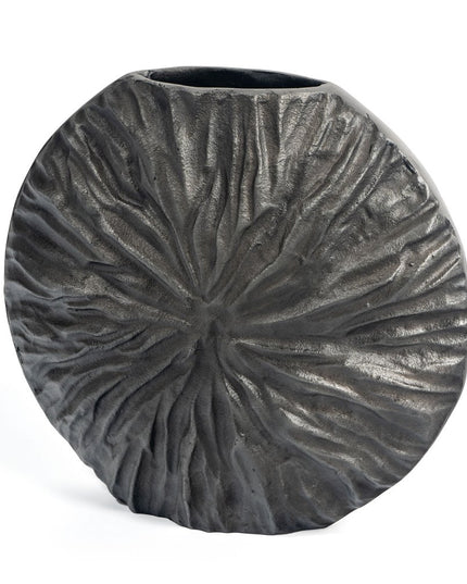 10" Gray Abstract Aluminum Table Vase