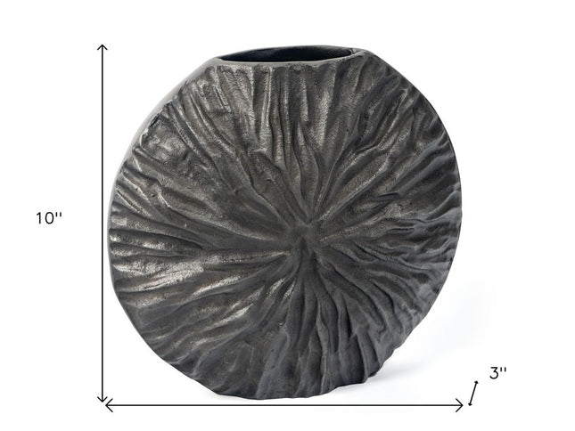 10" Gray Abstract Aluminum Table Vase