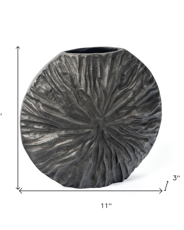 10" Gray Abstract Aluminum Table Vase