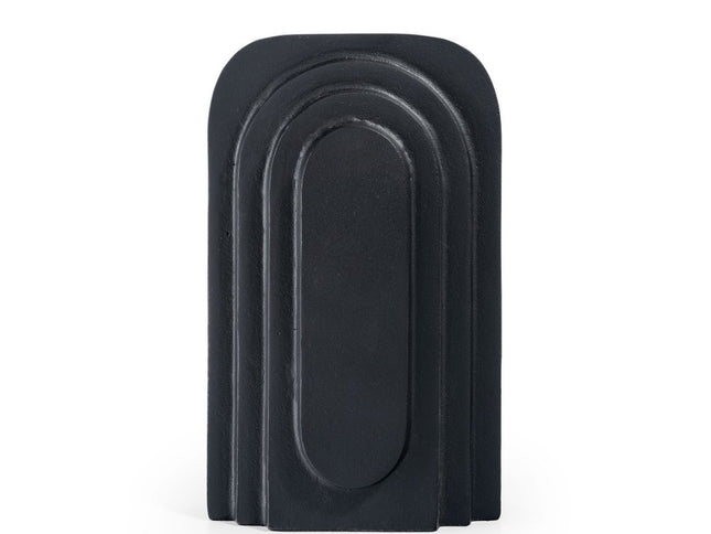 12" Black Geometric Aluminum Table Vase