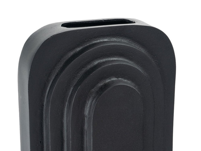 12" Black Geometric Aluminum Table Vase