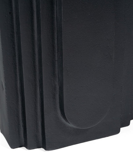 12" Black Geometric Aluminum Table Vase