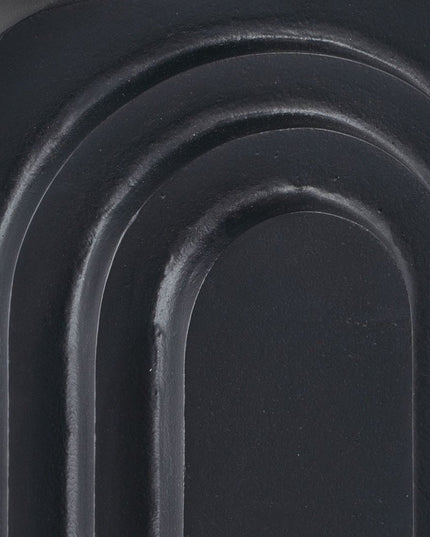 12" Black Geometric Aluminum Table Vase