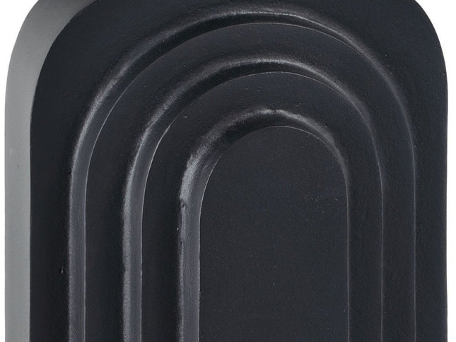 12" Black Geometric Aluminum Table Vase