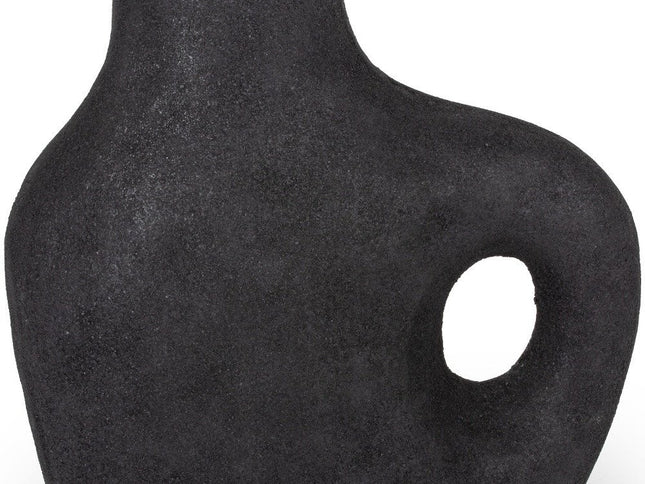 12" Black Aluminum Modern Abstract Table Vase