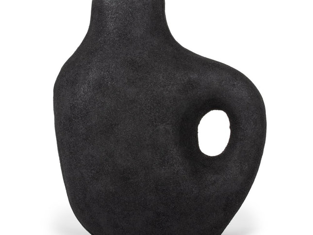 12" Black Aluminum Modern Abstract Table Vase