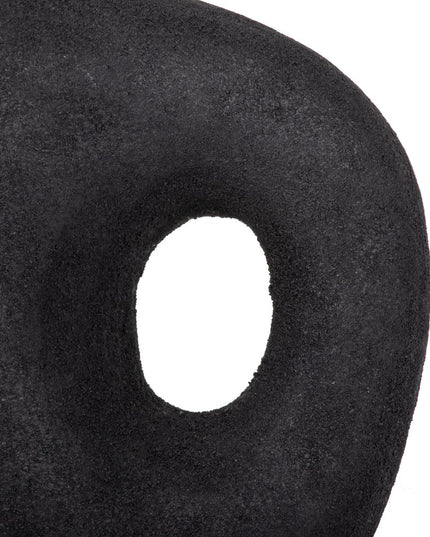 12" Black Aluminum Modern Abstract Table Vase