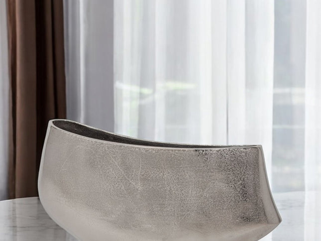 10" Nickel Aluminum Table Vase