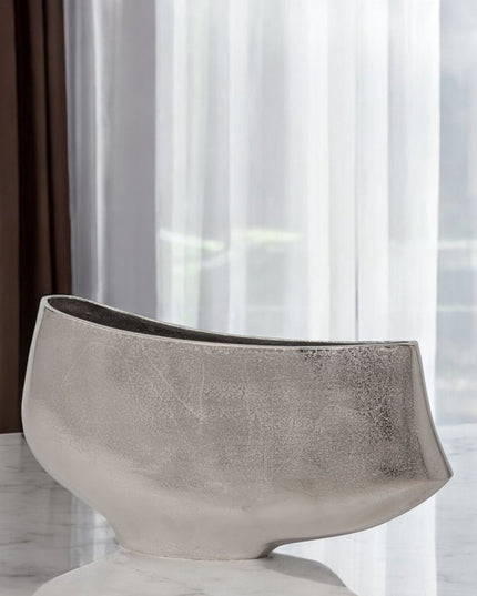 10" Nickel Aluminum Table Vase
